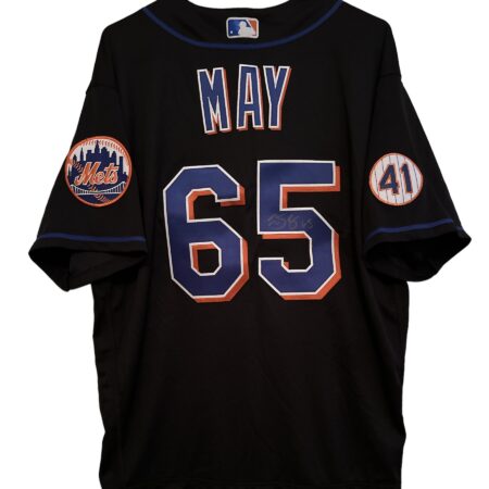 Signed Trevor May Black New York Mets Jersey